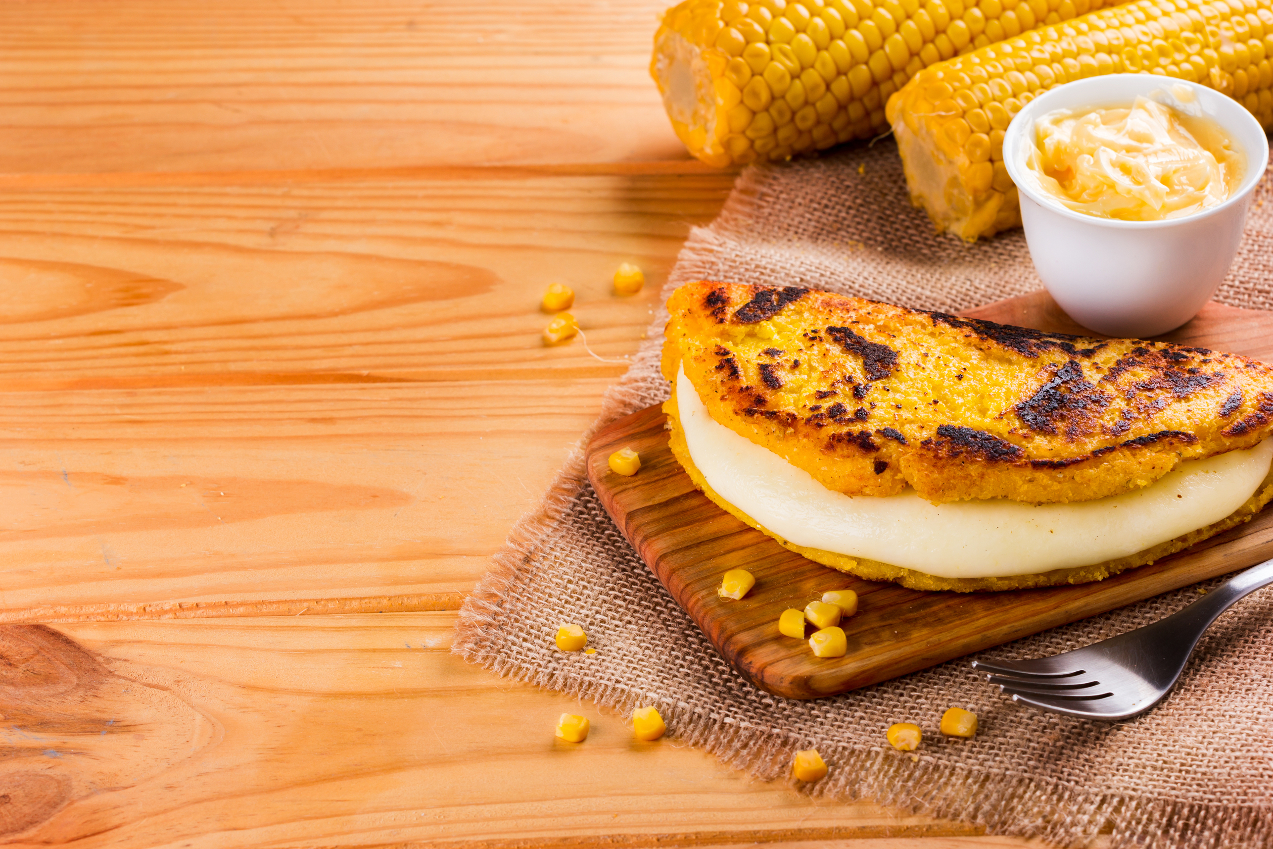 Cachapa, cheese filled corn pancake