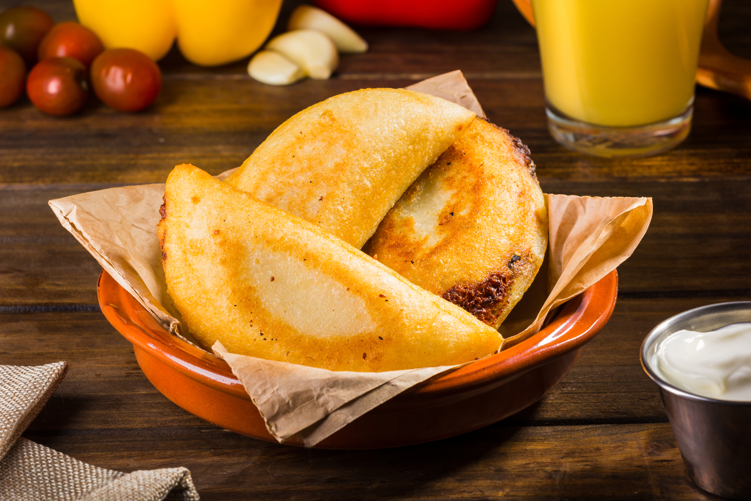 Plate of freshly fried empanadas